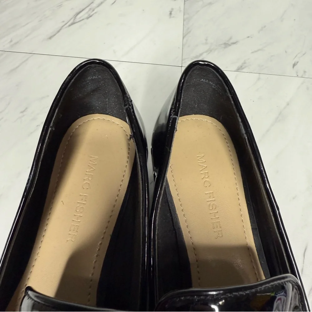 Marc Fisher Abree Black Patent Leather Loafer 6M